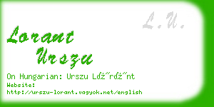 lorant urszu business card